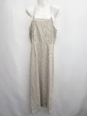 ◇ ⊂ Bab バブ ギンガムチェック ロング丈 キャミ ワンピース サイズM グレージュ系 レディース E  【1411130011610】