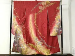 平和屋着物●豪華振袖　辻が花　絞り　暈し染め　金通し地　やまと誂製　正絹　逸品　CAAW8183yc