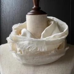 あったらいいな♪を形に…一枚仕立てゆらゆらフリンジシングルスヌード　ミルキーホワイト