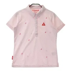 サイズ：L LE COQ GOLF ルコックゴルフ  半袖ポロシャツ ボタンダウン 総柄 ピンク系 [240101457151] ゴルフウェア レディース ストスト