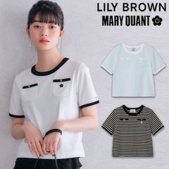 【爆速配送】【即納】 リリーブラウン LILY BROWN トップス 25夏 【LILY BROWN×MARY QUANT】ポケットリンガーTシャツ 半袖 クロップド丈 マリクワ コラボ lwct254042