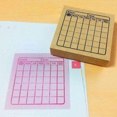 時間割・カレンダースタンプ(日曜はじまり)【ノート・ふせん用はんこ】