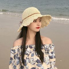 麦わら帽子 ストローハット ベージュ