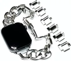 Royce&Roland Apple watch チェーンバンド おしゃれ アップルウォッチ 時計 バンドベルト/ステンレス Series 10 9 8 7 6 5 4 Ultra レディース メンズ(シルバー,  40mm 41mm 42mm)