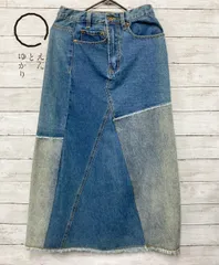 昭和レトロ GRL グレイル パッチワーク デニムスカート  ブルー Mサイズ