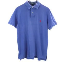 Polo by Ralph Lauren ポロバイラルフローレン 半袖 カスタムフィット ポロシャツ M 青紫 鹿の子 メンズ 古着