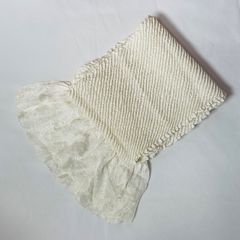 帯揚げ　白　正絹　絞り振袖用　汚れあり　使用可