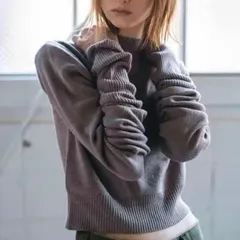 Juemi ジュエミ ロングスリーブニット シンプル 無地 袖長め 茶系 FREEサイズ レディース 秋 ゴーゴー古着マルイ草加店411