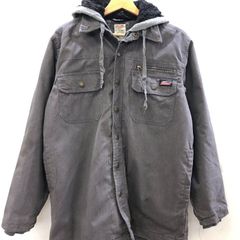 Dickies ディッキーズ ダックジャケット レイヤー フーディー パーカー ワンポイントロゴ フードフリース CHINA製 メンズ S/P 34-36 グレー
