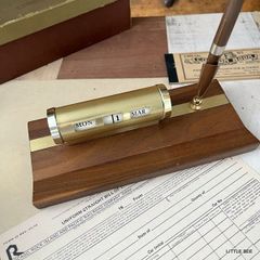 472・【フルセット・レア】ヴィンテージ　パークシャーマン 　デスクカレンダー R-1669  　1点　ヴィンテージ　レア　コレクター　コレクション　アメリカ　卓上カレンダー　真鍮　木製　ヴィンテージ品　インテリア　永年カレンダー