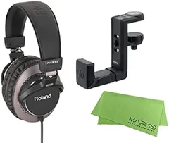 Roland ローランド - ステレオモニターヘッドホン RH-300 + ヘッドホンハンガー AT-HPH300 セット [マークス・オリジナルクロス付]