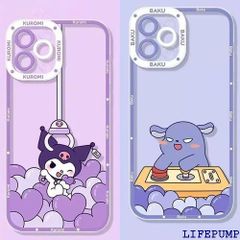 サンリオ クロミ iPhone13 用 ケース カップル クリア iPhone 13 用 保護カバー かわいい スマホケース 透明 軽薄型 ワイヤレス充電対応 レンズ保護 ストラップホール付き 6.1インチ ケース アイフォン13 対応 PURPLE 1664