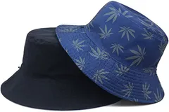 Laquest ラクエストリバーシブル バケットハット 紐付き メンズ レディース( ネイビー/ヘンプ柄,  XL)