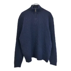 Polo by Ralph Lauren ポロ ラルフローレン ハーフジップ ケーブルニット ウールセーター 大きいサイズ(メンズ XXL)中古 古着 V5530