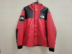 THE NORTH FACE × Supreme NP618071 LEATHER MOUNTAIN PARKA レザーマウンテンパーカー シープレザー M レッド メンズ　中古　003877