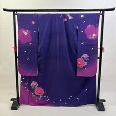 中振袖 振袖 正絹 中古品 紫 紫色  3S952 HACX763