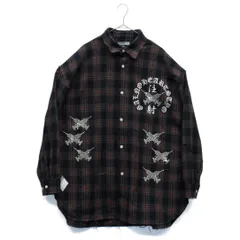 【GALFY】チェックシャツ "ピカピカ注射器ボロシャツ" / BLACKのサムネイル