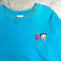 90年代 USA製 BETTY BOOP ベティーちゃん キャラクター ワンポイント刺繍 Tシャツ メンズXL レディース 