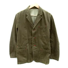 メンズメルローズ MEN'S MELROSE テーラードジャケット ミドル丈 無地 シングルボタン 3 ブラウン /SY26のサムネイル