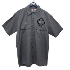 GC830 Dickies ディッキーズ  ワークシャツ 半袖シャツ 半袖 シャツ グレー メンズ サイズL