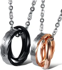 Dean Olsen DeanOlsen ジュエリー専門店 ペアネックレス リング カップル アクセサリー ダブルリング ペアルック キュービックジルコニア