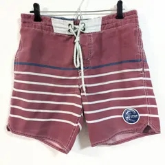 小さいサイズ◎(^w^)b ONeill オニール ハーフ ショート パンツ サーフ サーフィン ボーダー柄 ロゴ 古着 柄物 ラクチン こなれ感 ワッペン 着回し おしゃれ カジュアル 刺繍 レディース 赤 レッド W28