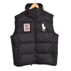 ラルフローレン RALPH LAUREN ダウンベスト ワッペン ポニー刺繡 XL 黒 ブラック ☆AA★のサムネイル