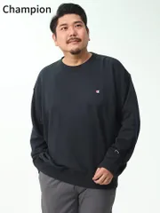トレーナー 大きいサイズ メンズ USAコットン ワンポイント クルーネック トレーナー スウェット プルオーバー 裏毛 Champion ネイビー