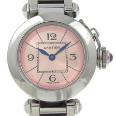 【CARTIER】カルティエ ミスパシャ W3140008 ステンレススチール クオーツ アナログ表示 レディース ピンク文字盤 腕時計