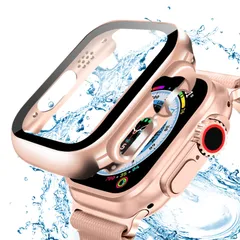Apple Watch ケース 対応 49mm 防水ケース 3D直角エッジデザイン メッキ加工 アップルウォッチ カバー ガラスフィルム 一体型 アップルウォッチ ケース 耐衝撃 apple ANYOI watch カバー 全面保護 高透過率 Apple Wa