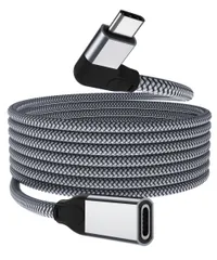 【即日発送】C L字 延長ケーブル 1M、直角 90度 USB-C Type 3.1 Gen2 10Gbpsメスからオスへの変換アダプターExtension Cable、Thunderbolt 3との互換性あり Nintendo Switch、MacBook、