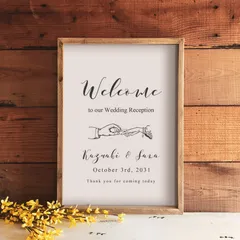 シンプル カリグラフィー ナチュラルウェディング ウェルカムボード　結婚式 ｜ ペーパーアイテム ｜ 受付 A4/A3/A2/A1
