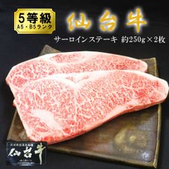 【ためのぶストア】仙台牛 ステーキ 5等級ランク（A5・B5） サーロインステーキ 約250g×2枚 個体識別番号入り