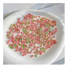 新品 可愛い 大きめ ピンク ネイルパーツ ネイルパーツ ネイルアート ネイルパーツ ジュエリーパーツ 葉 手作り パール 手芸 薔薇 ハンドメイド 立体 ジュエリーパーツ 3D ファッション 100個セット アクセサリー ローズ (ダークピンク)