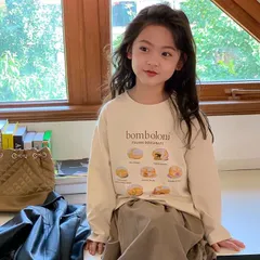 【子ども服】長袖カットソー/ロンT/ピンク・ホワイト