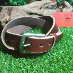 栃木レザー 洗い加工 レザーベルト ダークブラウン 牛革 ベルト