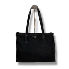 プラダ　PRADA ミニトートバッグ　テスートナイロン　ブラック　黒　トライアングルロゴ　三角ロゴプレート