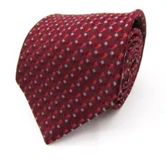 ピエールカルダン ブランド ネクタイ チェック柄 格子柄 シルク 日本製 PO  メンズ ワインレッド Pierre Cardin 【中古】