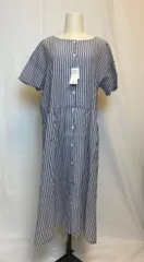 【新品•未使用•タグ付き】SM2 サマンサモスモス ストライプ 半袖シャツワンピース フリーサイズ