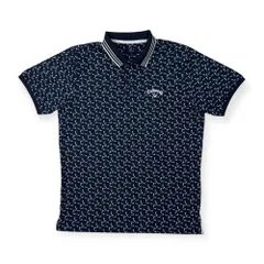 美品 Callaway キャロウェイ ゴルフ 総柄 半袖 ドライ ポロシャツ サイズ LL /メンズ/ネイビー