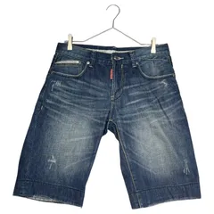 DSQUARED2(ディースクエアード) ダメージ加工 デニム ハーフ パンツ S71LA0359 32 インディゴ ショート ショーツ