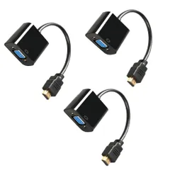 新品 Hdmi vga 変換アダプタ HDMI オス to VGAメス D-SUB 15ピン hdmi vga変換ケーブル 1080p 対応 ノートパソコン PC TV DVD HDTV用 (3 黒)