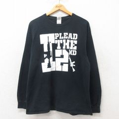 L/古着 長袖 ビンテージ Tシャツ メンズ 00s マシンガン コットン クルーネック 黒 ブラック 25jun06 中古