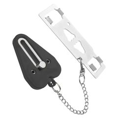 Xhwykzz ポータブルドアロック アップグレード 家族旅行 ホテルドア アパート 安全装置 ドアロック セキュリティ (黒新)