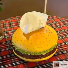 ハンバーガー ティッシュケース ホルダー カバー ユニーク インテリア POP おもしろ雑貨 かわいい キッチン キッズ5-84
