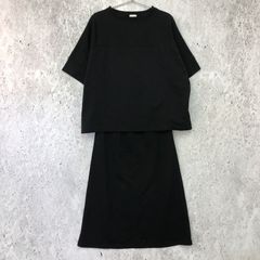 URBAN RESEARCH DOORS アーバンリサーチドアーズ 『セットアップ対応』『UR GREEN』 ミニ 裏毛 イージー スカート ブラック Mサイズ □〇☆
