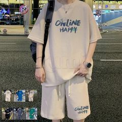 送料無料　セットアップ メンズ スーツ 2点セット ショートパンツ オープンカラー メンズファション カジュアル 半袖 薄手 プレゼント ギフト