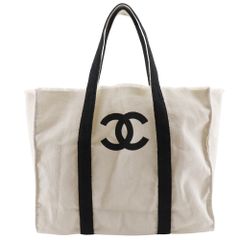CHANEL】シャネル ココマーク ノベルティ キャンバス 白/黒 レディース
