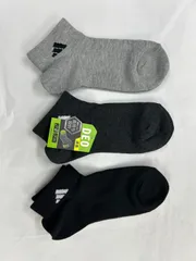 3足組レデイス アデイダスメッシュソックス adidas 黒・チャコール・グレーの3色