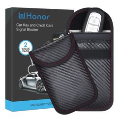 【新着商品】電波遮断ポーチ リレーアタック防止用キーケース 車 盗難防止 RFIDブロッキング WHonor 耐久 3Dカーボン素材